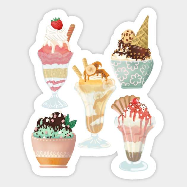 Sundae Daze Sticker by tangerinetane